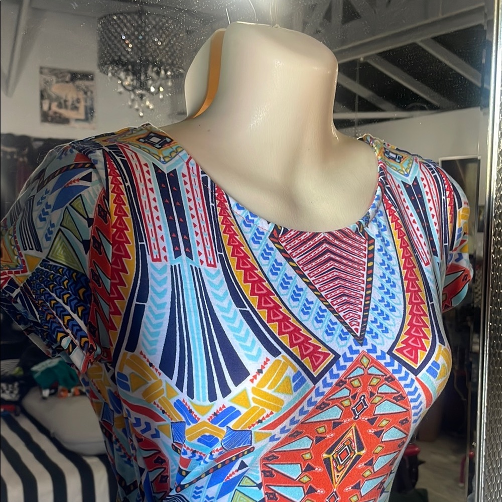 Colorful Geometric Print Women's Top